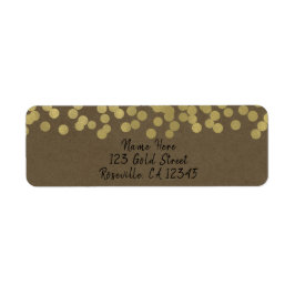 Goud Moderne Chic Landelijke Kraft Chic Trouwdag Etiket