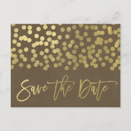 Goud Moderne Chic Landelijke Kraft Save the Date Aankondigingskaart