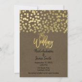 Goud Moderne Chic Rustieke Kraft Chic Bruiloft Kaart (Voorkant)