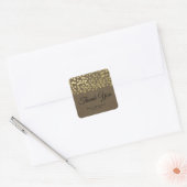 Goud Moderne Chic Rustieke Kraft Chic Bruiloft Vierkante Sticker (Envelop)