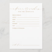 Goud Moderne Chic Script Afstudeeradvies & Wensen Advieskaart (Voorkant)