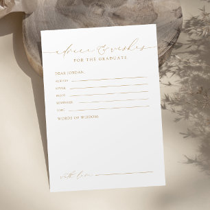 Goud Moderne Chic Script Afstudeeradvies & Wensen Advieskaart