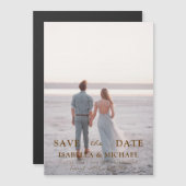 Goud Moderne Foto Bruiloft Save The Date Magnet (Voorkant / Achterkant)