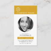 Goud | Moderne foto Zwart Wit QR Code Visitekaartje (Voorkant)