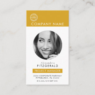 Goud   Moderne foto Zwart Wit QR Code Visitekaartje