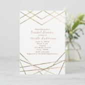 Goud Moderne Geometrische Lijnen Chique Party Uitn Kaart (Staand voorkant)