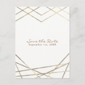 Goud Moderne geometrische lijnen opslaan Datum Aankondigingskaart (Voorkant)