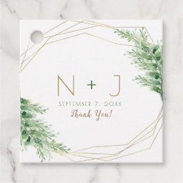 Goud Moderne Glam Geometrische Botanische Bruiloft Bedankjes Labels