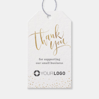 Goud Moderne kalligrafie business dank u Cadeaulabel