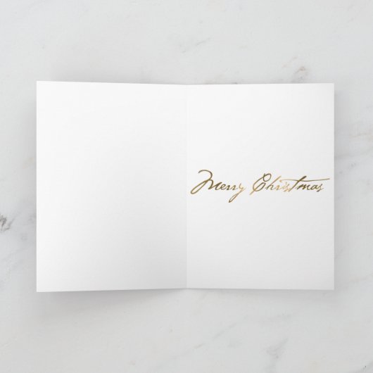 Goud - moderne kerstboom feestdagen kaart (Binnen)