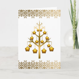 Goud - moderne kerstboom feestdagen kaart