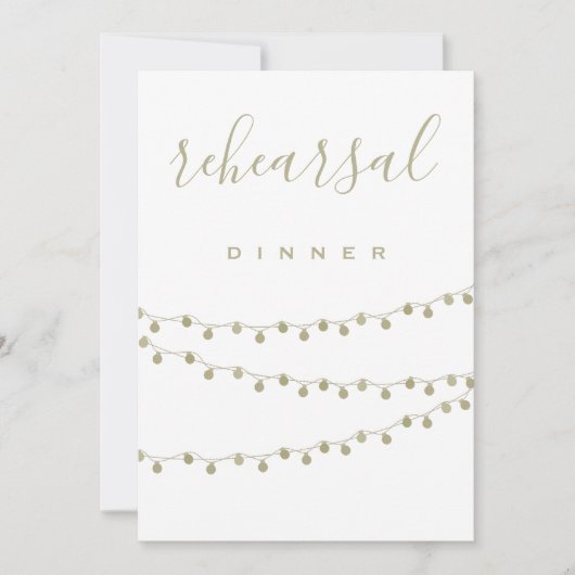 Goud-moderne lampen repetitief diner uitnodigingen (Voorkant)