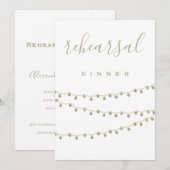 Goud-moderne lampen repetitief diner uitnodigingen (Voorkant / Achterkant)