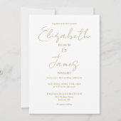 Goud Moderne Minimalistische Elegante Scriptie Bru Kaart (Voorkant)