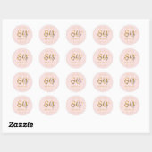 Goud Moderne Script 80ste Verjaardagsfeest Roze Ronde Sticker (Vel)