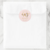Goud Moderne Script 90ste Verjaardagsfeest Roze Ronde Sticker (Tas)