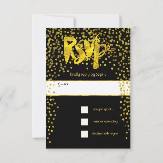 Goud  Moderne Typografie Bruiloft RSVP (Voorkant)