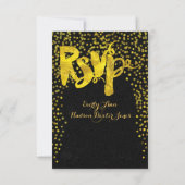 Goud  Moderne Typografie Bruiloft RSVP (Achterkant)