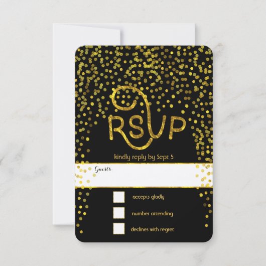 Goud  Moderne Typografie Bruiloft RSVP (Voorkant)