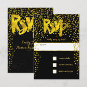 Goud Moderne Typografie Bruiloft RSVP Kaartje (Voorkant / Achterkant)