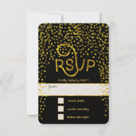 Goud Moderne Typografie Bruiloft RSVP Kaartje