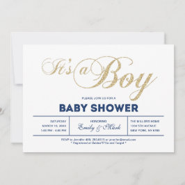 Goud | Moderne typografie Het is een Baby shower v Kaart