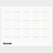 Goud monogram aangepast voor kalligrafie bruiloft ronde sticker (Vel)