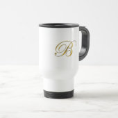 Goud monogram B Koffiebuizen en -stammen Reisbeker (Voorkant rechts)