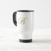 Goud monogram B Koffiebuizen en -stammen Reisbeker (Voorkant links)