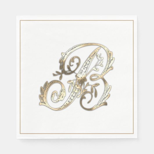 Goud Monogram B Servet (Voorkant)