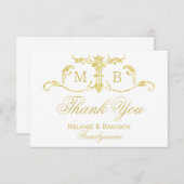 Goud monogram Bedankt voor je gouden trouwset (Voorkant / Achterkant)