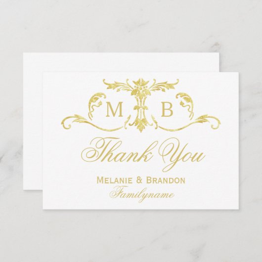 Goud monogram Bedankt voor je gouden trouwset (Voorkant / Achterkant)