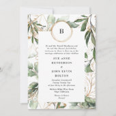 Goud monogram Botanische Eucalyptuscirkels Kaart (Voorkant)