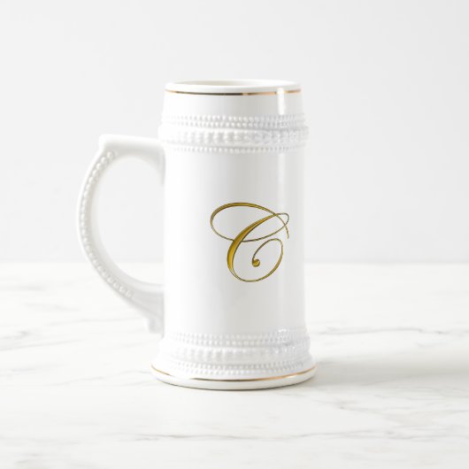 Goud monogram C Koffiehandjes en -steins Bierpul (Links)