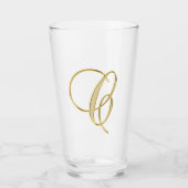Goud monogram C, Letter C-glas Glas (Voorkant)
