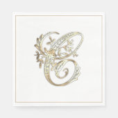   Goud Monogram C Servet (Voorkant)