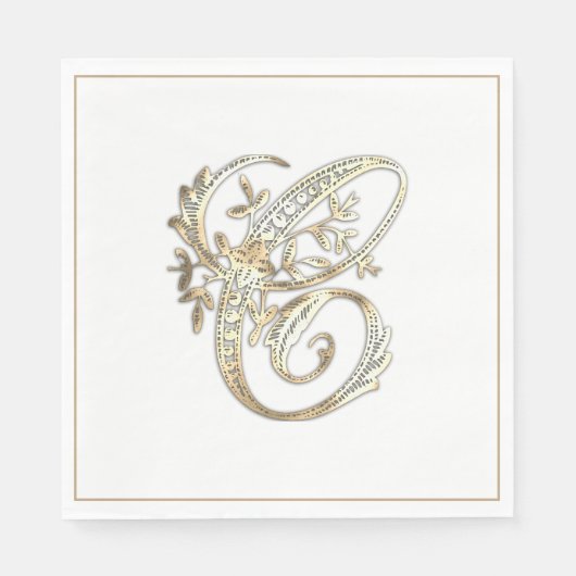   Goud Monogram C Servet (Voorkant)