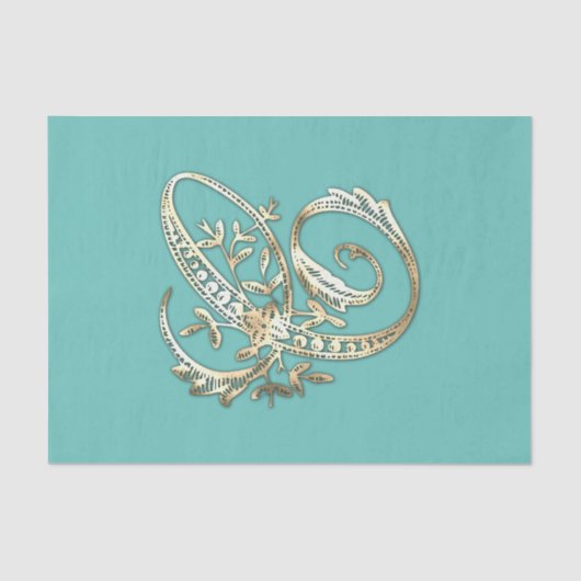 Goud Monogram C Weefseldocument Tissuepapier (Voorkant)