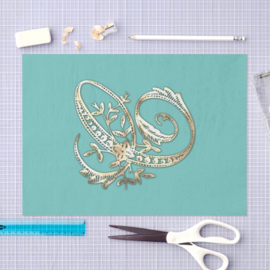 Goud Monogram C Weefseldocument Tissuepapier (Craft)