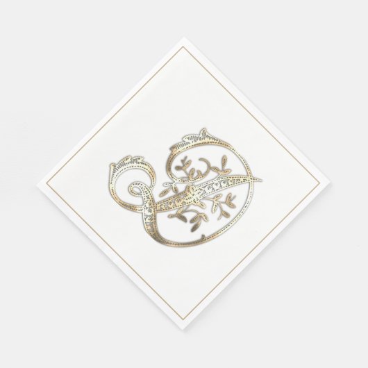   Goud Monogram D Servet (Hoek)