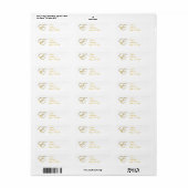 Goud monogram E Adresetiketten Etiket (Full Sheet)
