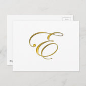 Goud monogram E Briefkaart (Voorkant / Achterkant)