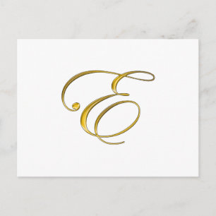 Goud monogram E Briefkaart