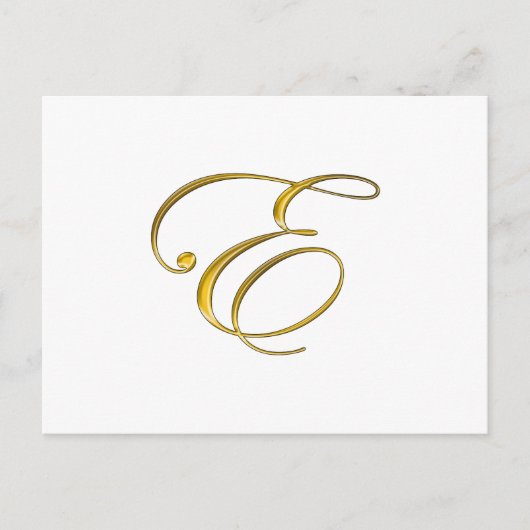 Goud monogram E Briefkaart (Voorkant)