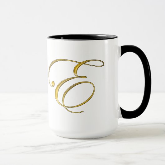 Goud monogram E Mokken en steins (Rechts)
