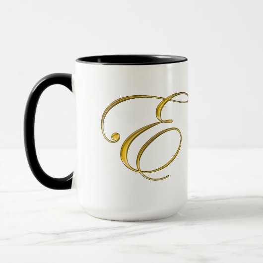 Goud monogram E Mokken en steins (Links)