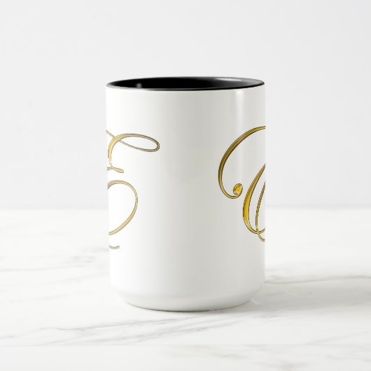 Goud monogram E Mokken en steins (Midden)