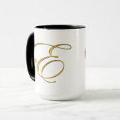 Goud monogram E Mokken en steins (Voorkant links)