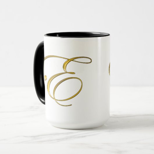 Goud monogram E Mokken en steins (Voorkant links)