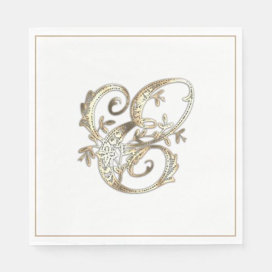 Goud Monogram E Servet (Voorkant)